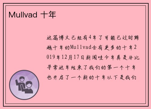 Mullvad 十年 
